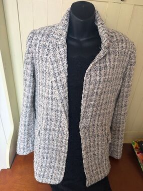 Rachel Zoe Black and Cream Textured blazer